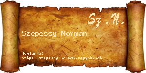 Szepessy Norman névjegykártya